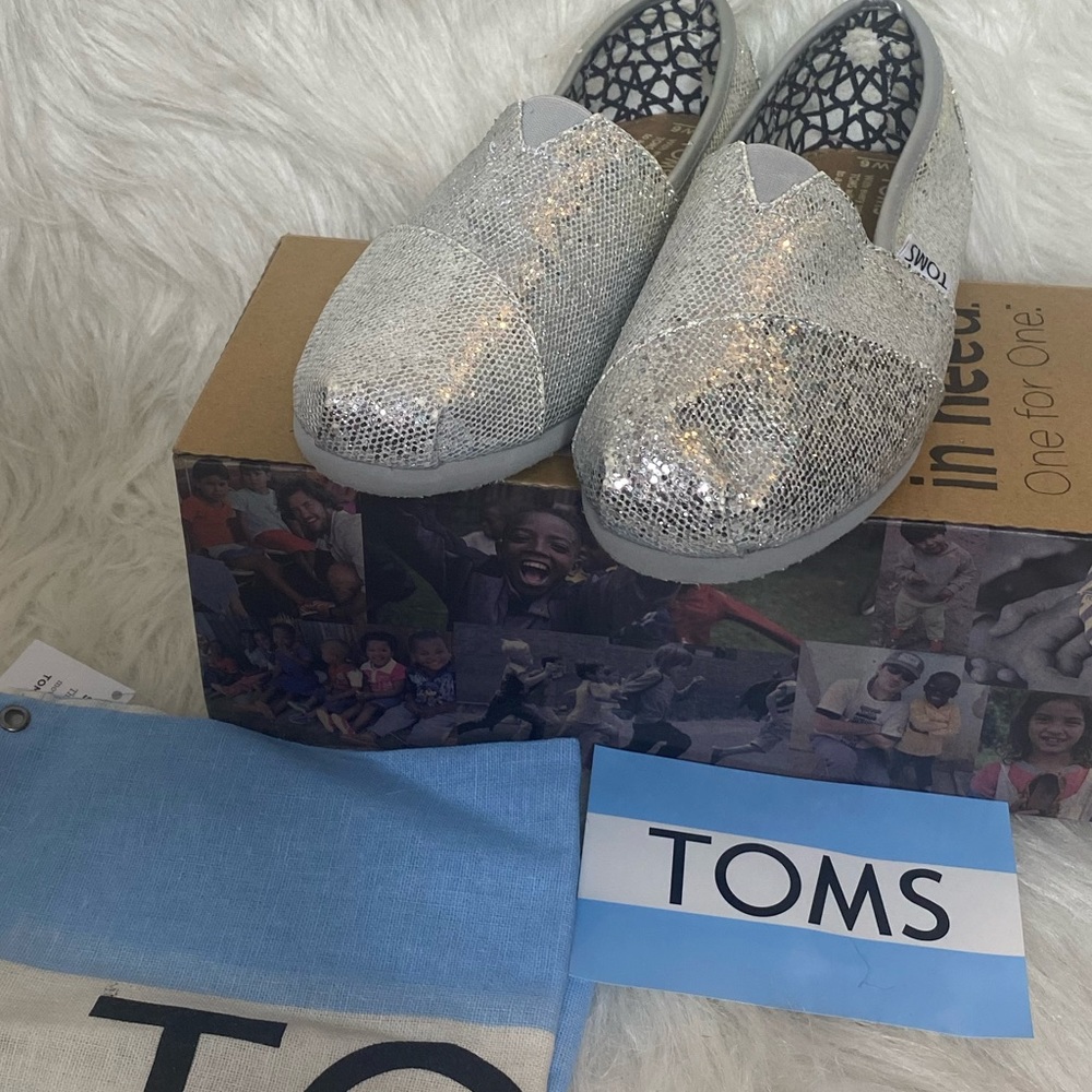 silver sparkle TOMS